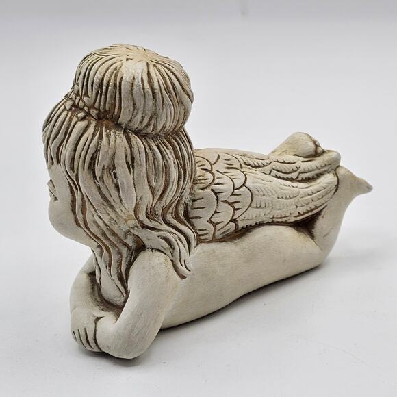 Vintage White and Gold Porcelain Angel Figurines - Cherub Decor Accents - Set/2 - Picture 3 of 10